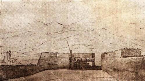 Вид бастиона Гагрской крепости.1836 год
